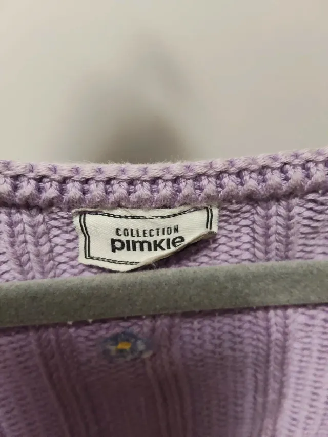 Chaquetita punto lila flores