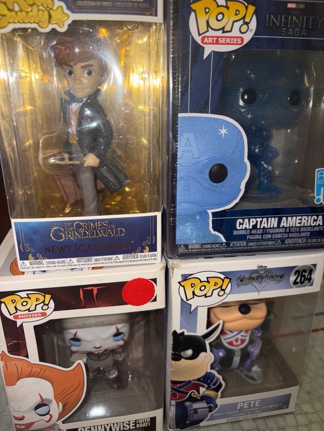 Lote Funko Pop: Captain America, Pete, Pennywise