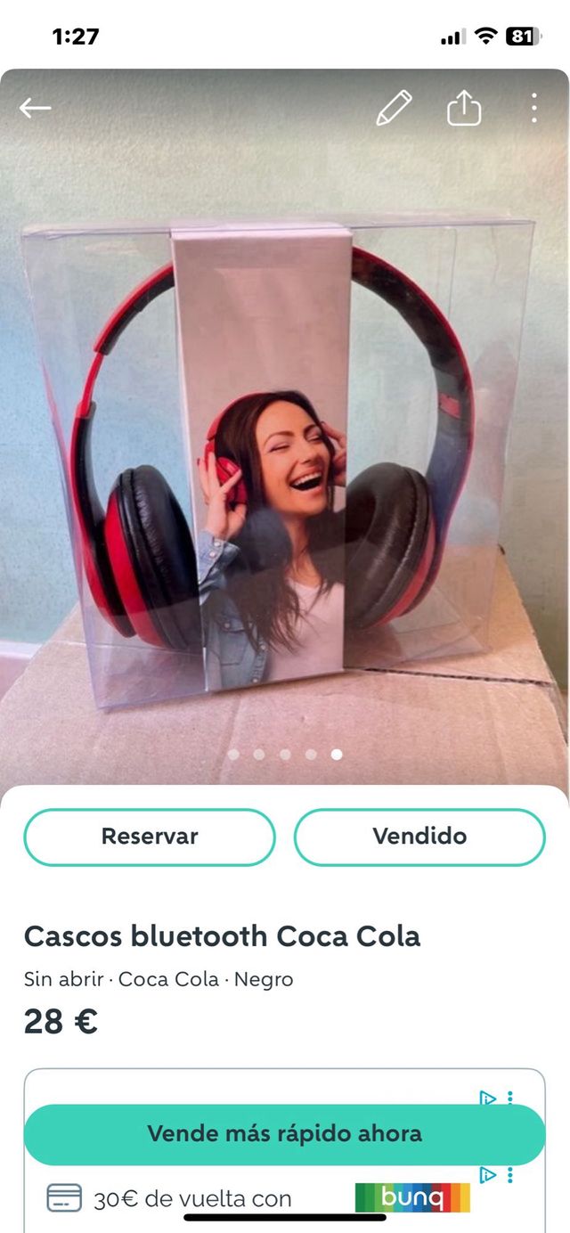 Cascos Bluetooth Coca Cola Rojos