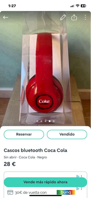 Cascos Bluetooth Coca Cola Rojos