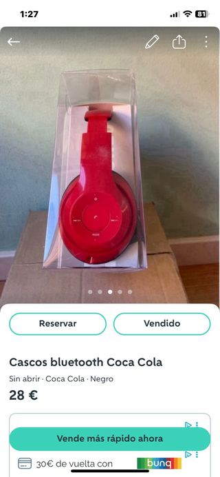 Cascos Bluetooth Coca Cola Rojos