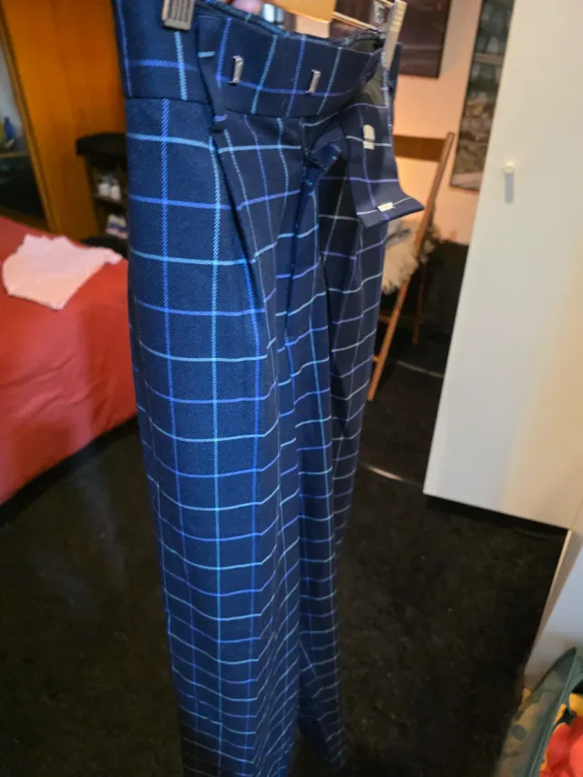 Pantalón cuadros azul hombre Talla S