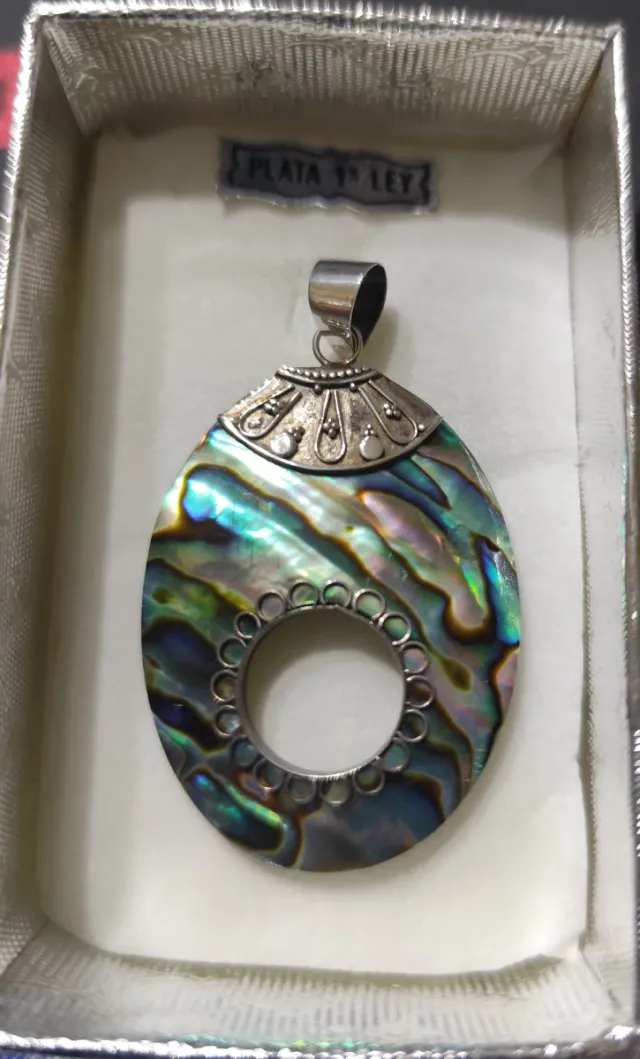 Colgante Plata Plata 1ª Ley con Abalone