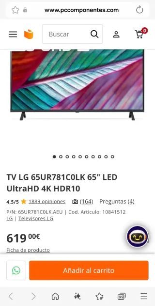 TV LG UHD 4K 65 Serie 78 PRECINTADA
