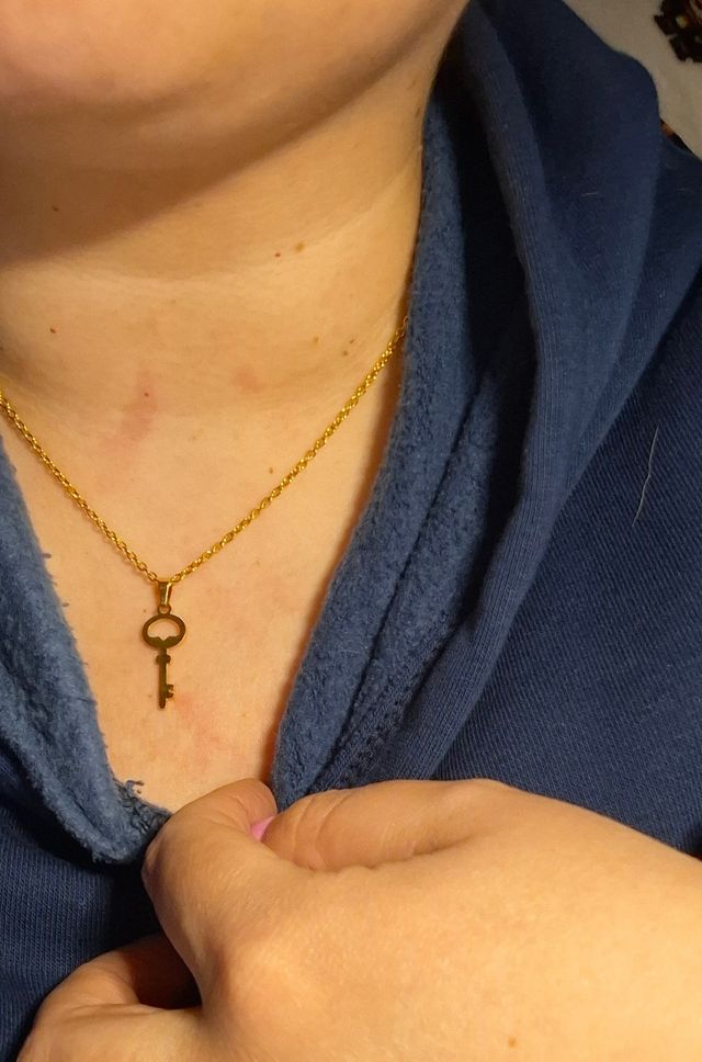 Colgantes Acero Dorado Estrella y Llave