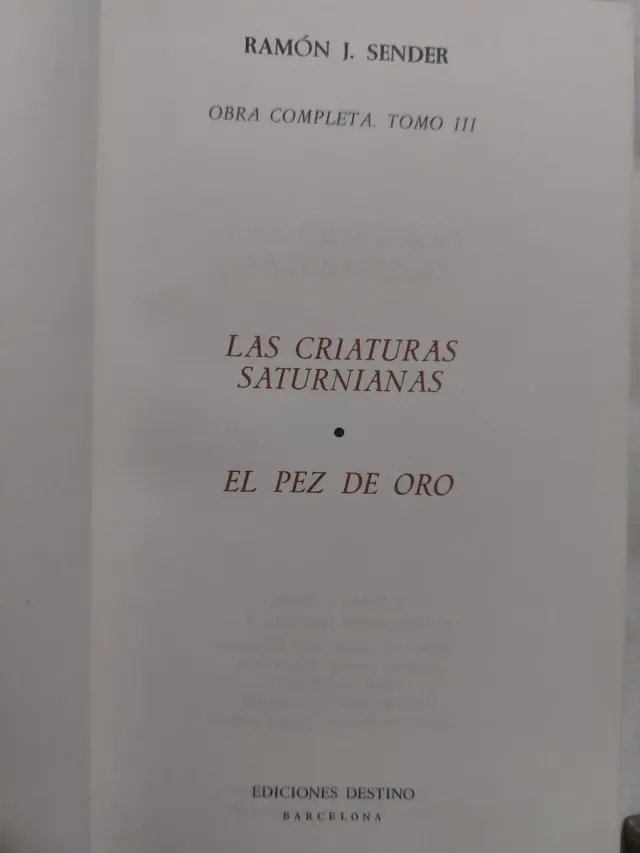 Ramón J Sender. Obra completa. 3 tomos.