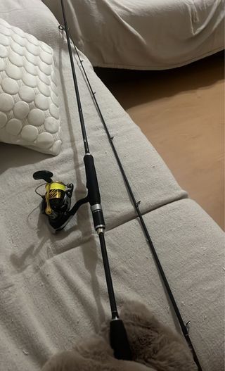 Caña de calamar con carrete