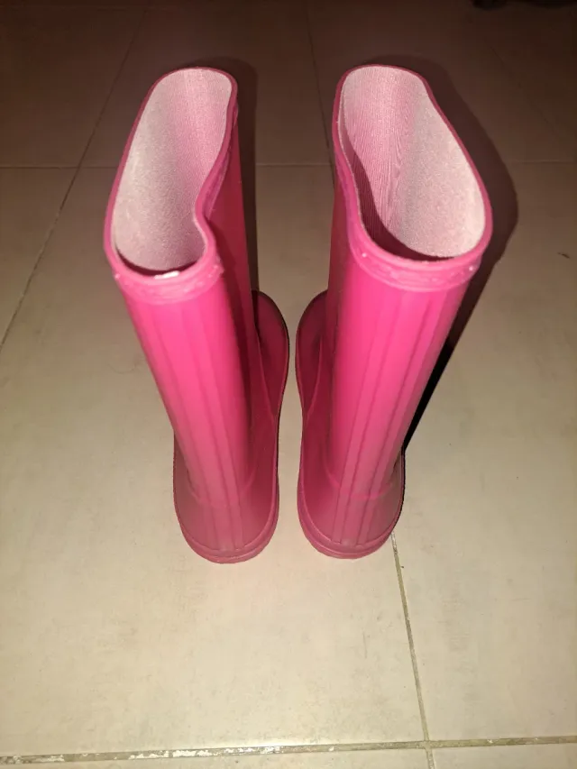 Botas de agua niña rosas talla 34