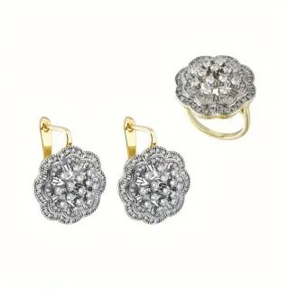 Conjunto de lujo color oro circonitas sintéticas