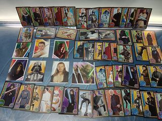 47 Trading Cards cromos star wars, topps trading cards + 8 pegatinas de regalo