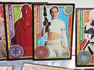 47 Trading Cards cromos star wars, topps trading cards + 8 pegatinas de regalo