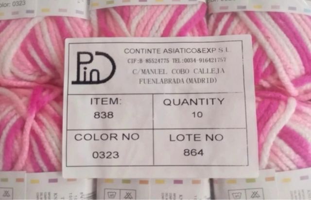 Pack 10 Ovillos Lana Rosa y Blanco