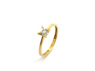 anillo oro 18k con piedra con circonita t. 10 (15,92 mm)