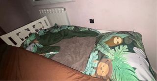 2 Cama infantil blanca con barandillas