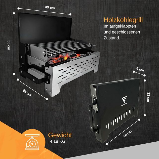 Barbacoa Plegable Camping Regulable