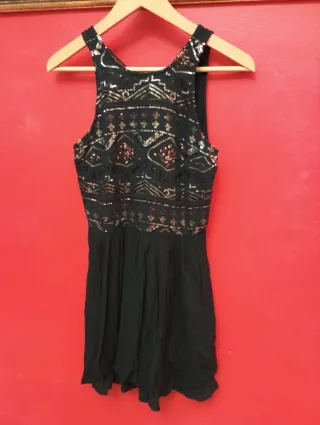 Vestido lentejuelas negro Hollister S