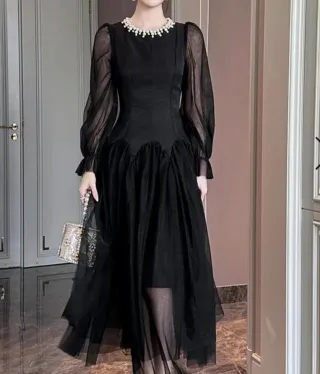 T-M Traje de noche elegante negro Talla M