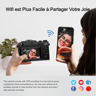 Cámara 5K 64MP con Tarjeta 64GB WiFi, Autofocus