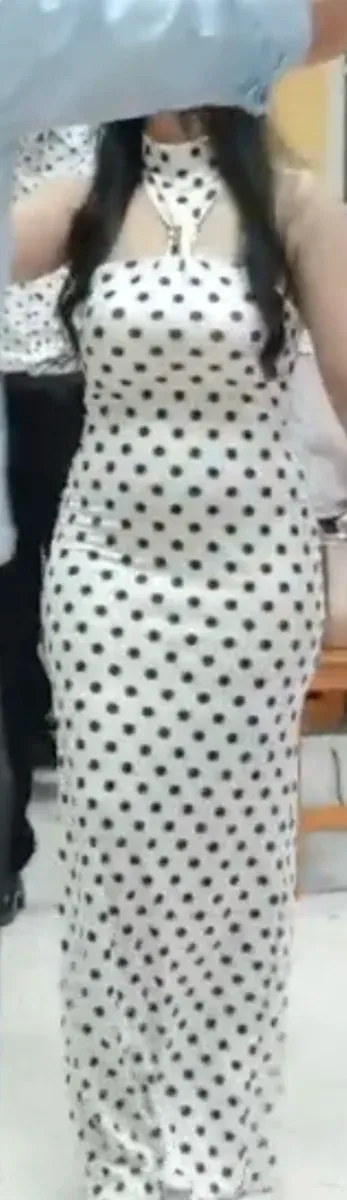 Vestido largo lunares blanco y negro (negociable)