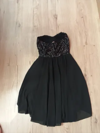 Vestido negro lentejuelas talla M