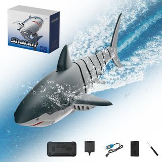 Sharkit Control remoto Modelo 4D-S6 Juguete de tiburón con control remoto con cámara HD 4K para niños y adultos, barco de tiburón RC de alta simulación con control remoto de 2.4 GHz, 4 canales, im...