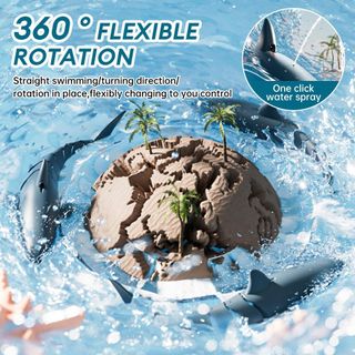 Sharkit Control remoto Modelo 4D-S6 Juguete de tiburón con control remoto con cámara HD 4K para niños y adultos, barco de tiburón RC de alta simulación con control remoto de 2.4 GHz, 4 canales, im...