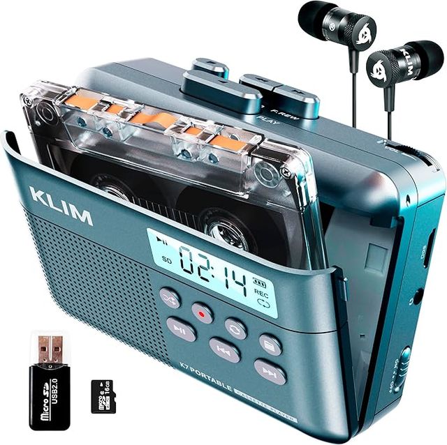 KLIM K7 Reproductor Conversor Cassette a MP3 Azul