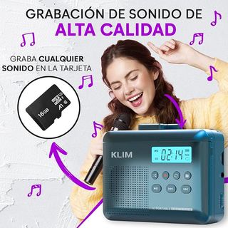 KLIM K7 Reproductor Conversor Cassette a MP3 Azul
