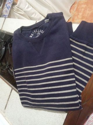 Sudadera Ostrezzze azul y gris talla M