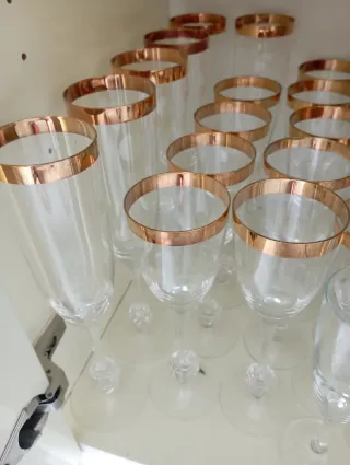 Bicchieri Cristalli Boemia Oro 24k 6 pezzi