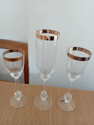 Bicchieri Cristalli Boemia Oro 24k 6 pezzi