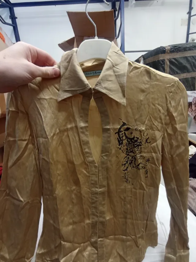 Camicia Guess donna beige/oro misto seta