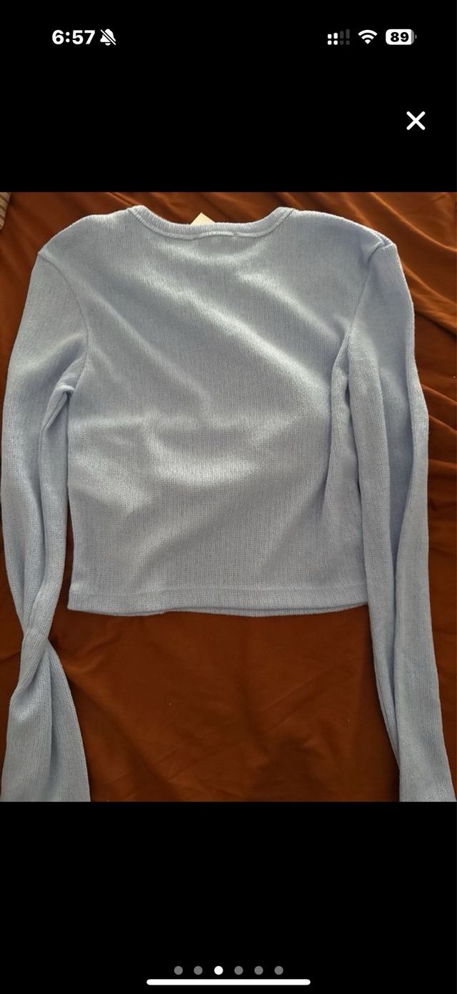 Blusa Zara manga larga azul Talla M