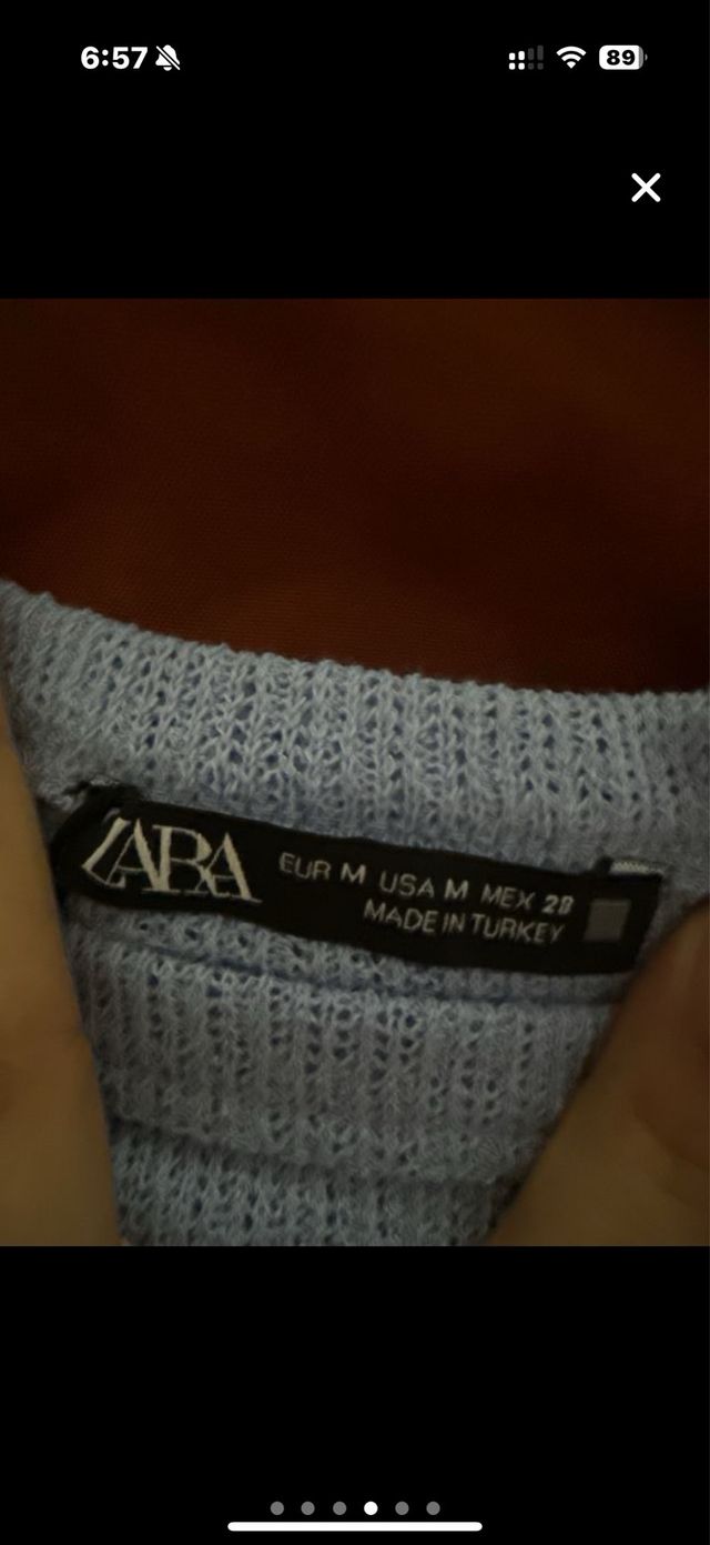 Blusa Zara manga larga azul Talla M