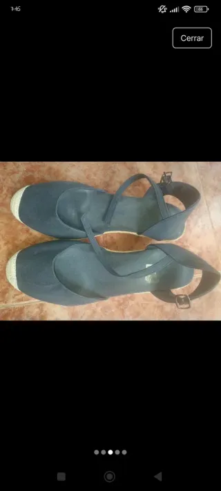 Alpargatas cuña Mujer Azul y Rojas