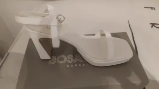 Sandalias Bosanova Piel Vegana Blancas Talla 40