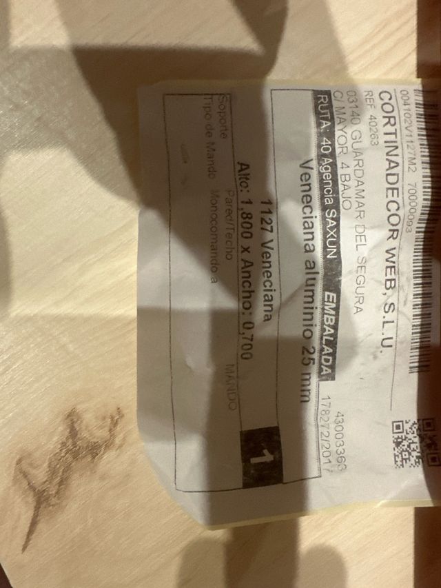 Estor naranja 70x180