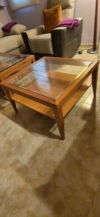 Tavolini da salotto in legno e vetro