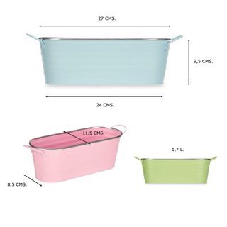 Jardinera ovalada metálica grande 3 unid x8€ 6x15€