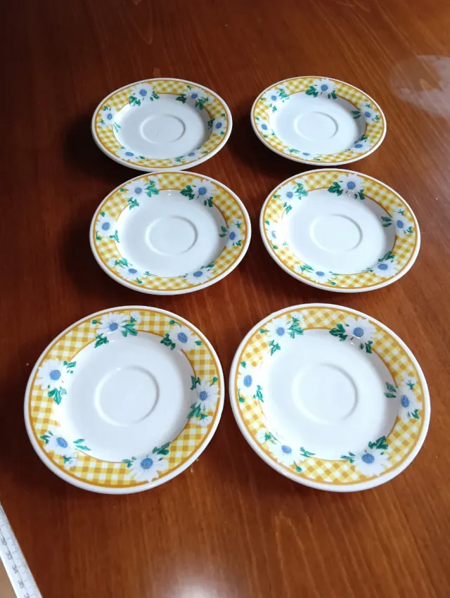 6 Platillos de Porcelana con Flores