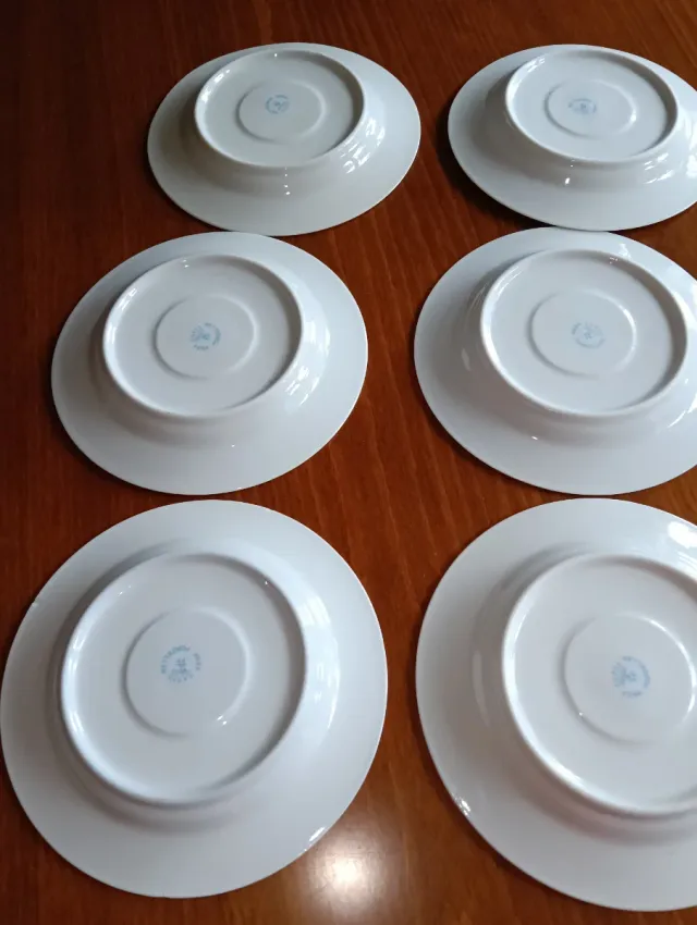 6 Platillos de Porcelana con Flores