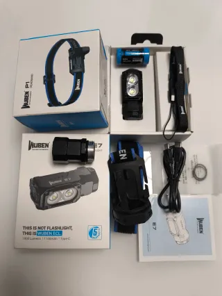 Linterna frontal Wuben E7 1800 lúmenes