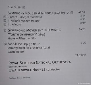 SERGEI RACHMANINOV: LAS 3 SINFONÍAS