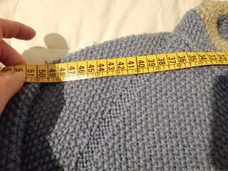 Cardigan lana blu e marrone