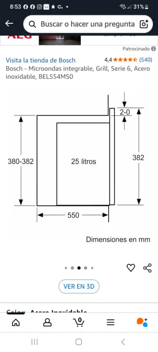 Microondas Bosch Serie 6. A ESTRENAR PRECINTADO!!!