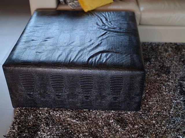 Puff polipiel gris oscuro