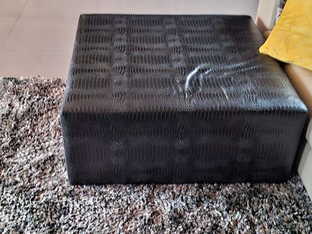 Puff polipiel gris oscuro