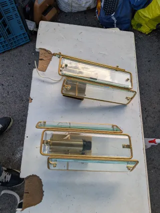 Applique oro vetro stile Fontana Arte anni '70