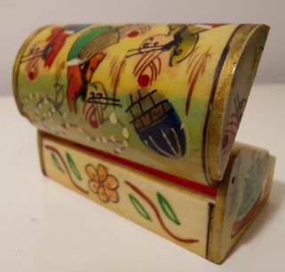 Mini Joyero vintage de hueso hecho a mano 1970