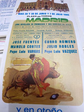 Cartel Toros Madrid 1985